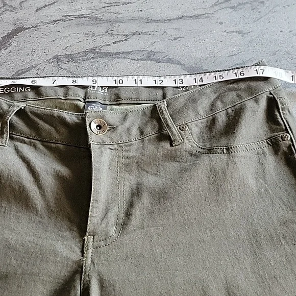 a.n.a JEGGINGS Dark Olive Green size 32/14 - Picture 6 of 10